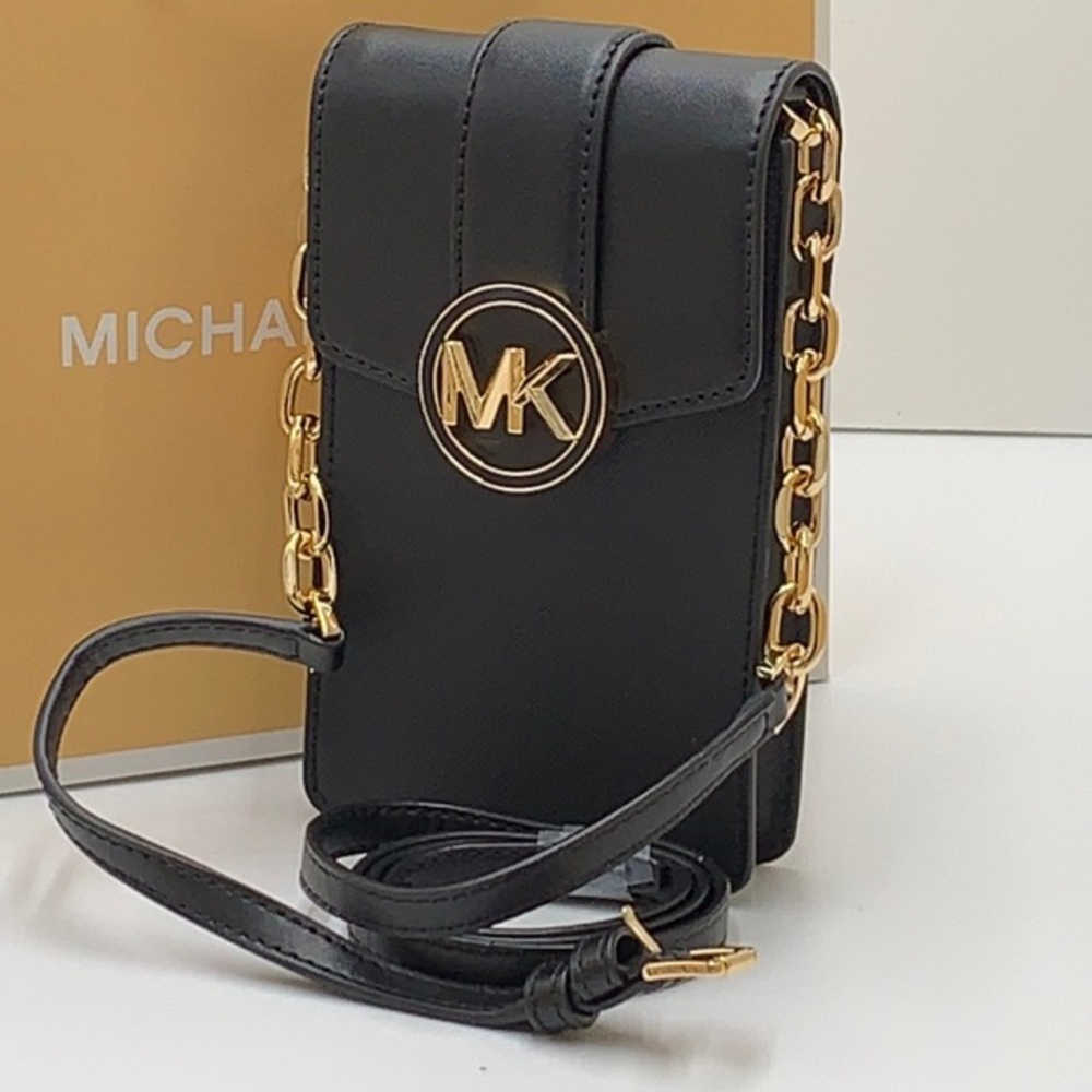 MICHAEL KORS Carmen NS Small Phone Crossbody Bag Black color